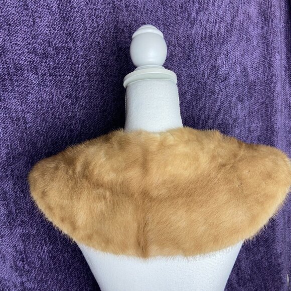 Vtg Beige Real Mink Fur Collar for Coat or Sweater/ Dress 43" L - Picture 6 of 8